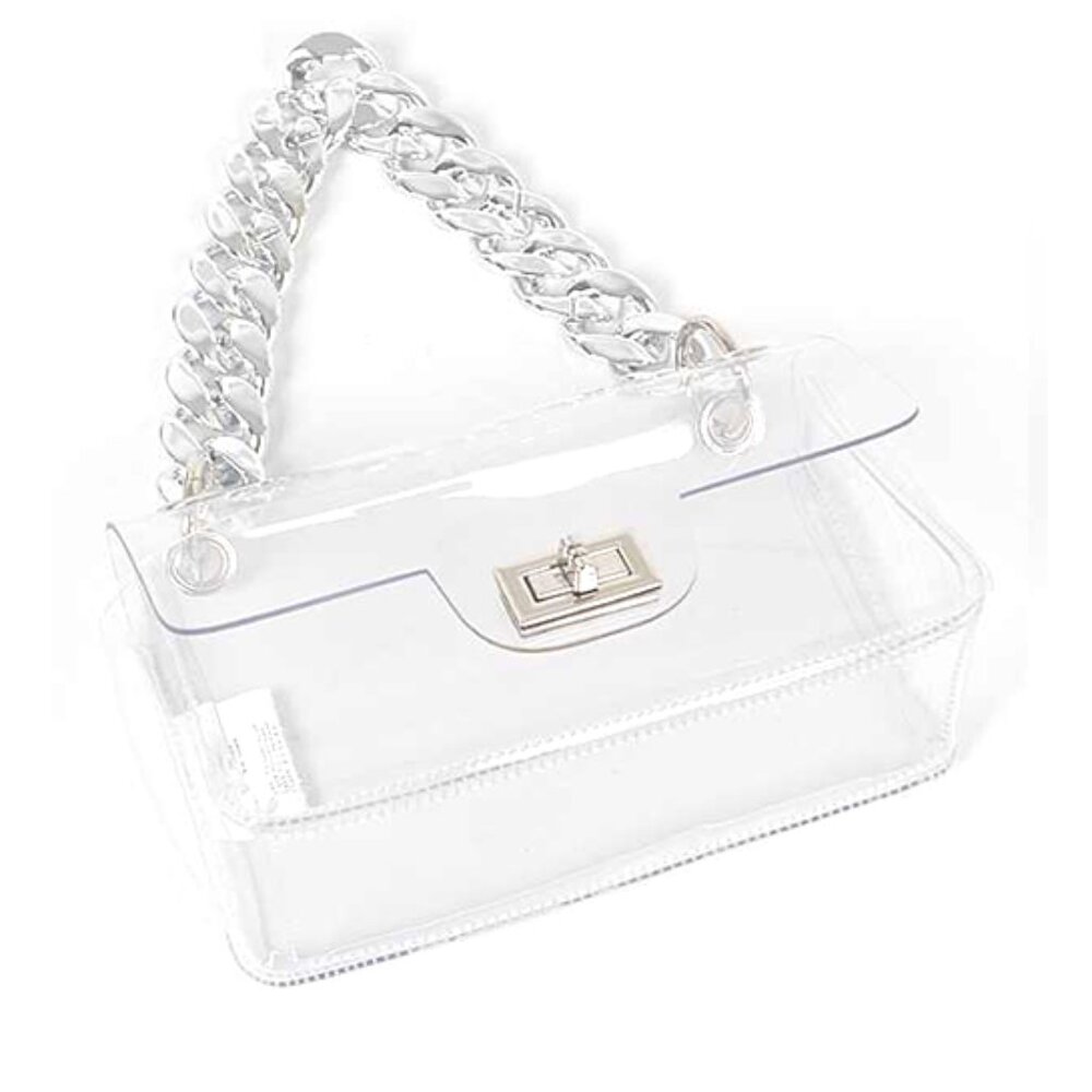 BNWT Brand New Transparent Chain Handle Stadium Bag, Cleared Bag - Picture 5 of 6